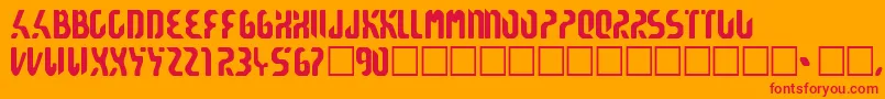 Reticulan-Schriftart – Rote Schriften auf orangefarbenem Hintergrund