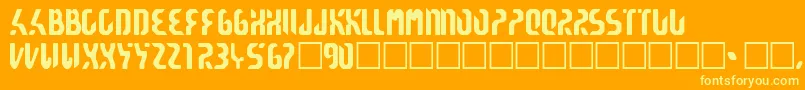 Reticulan Font – Yellow Fonts on Orange Background