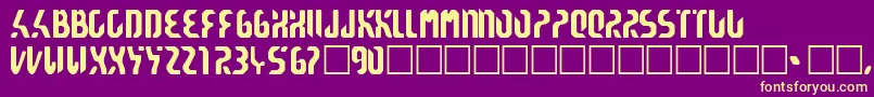 Reticulan-Schriftart – Gelbe Schriften auf violettem Hintergrund