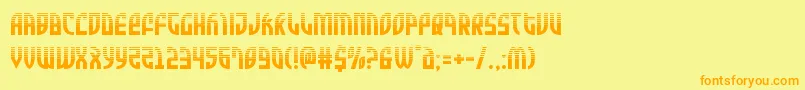 Zoneriderhalfフォントについての詳細 フォントZoneriderhalf – オレンジの文字が黄色の背景にあります。