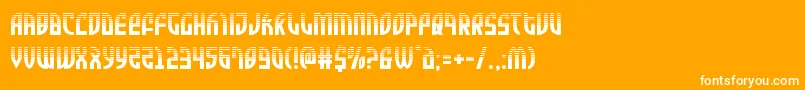 Zoneriderhalf-Schriftart – Weiße Schriften auf orangefarbenem Hintergrund