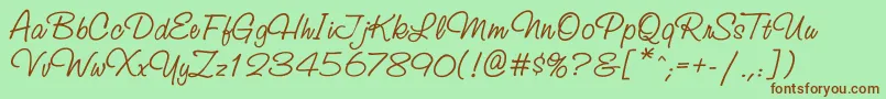 Studioscriptttt Font – Brown Fonts on Green Background