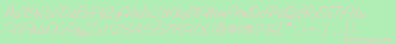 Studioscriptttt Font – Pink Fonts on Green Background