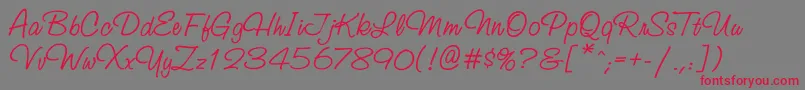 Studioscriptttt Font – Red Fonts on Gray Background