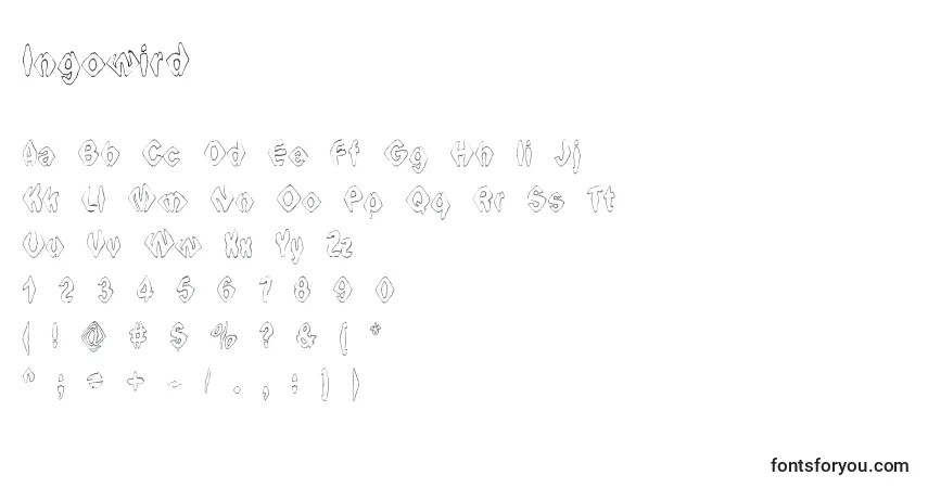 Czcionka Ingowird – alfabet, cyfry, specjalne znaki