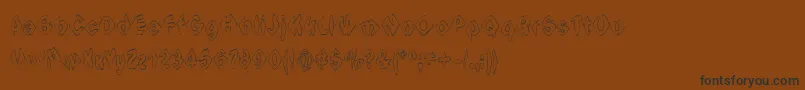 Ingowird-fontti – mustat fontit ruskealla taustalla