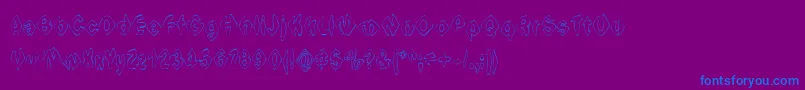 Ingowird-Schriftart – Blaue Schriften auf violettem Hintergrund