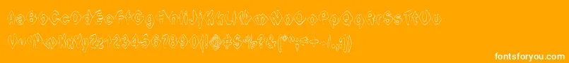 Ingowird-Schriftart – Weiße Schriften auf orangefarbenem Hintergrund