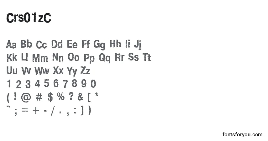 Czcionka Crs01zC – alfabet, cyfry, specjalne znaki