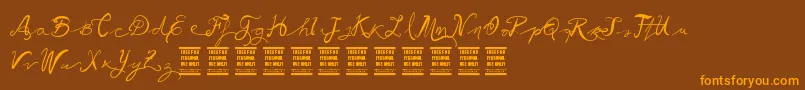 VtksBallerina Font – Orange Fonts on Brown Background