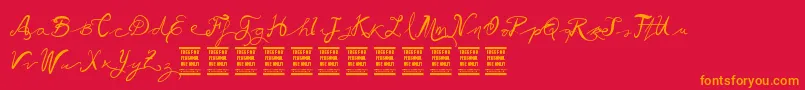 VtksBallerina Font – Orange Fonts on Red Background