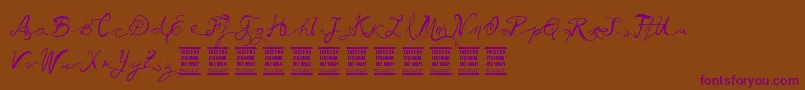 VtksBallerina Font – Purple Fonts on Brown Background