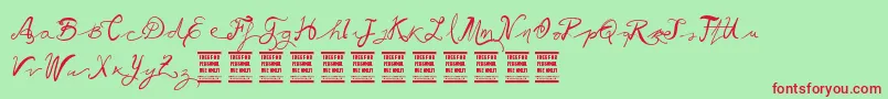 VtksBallerina Font – Red Fonts on Green Background