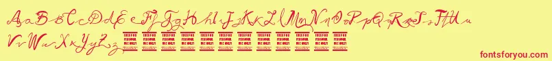 VtksBallerina Font – Red Fonts on Yellow Background