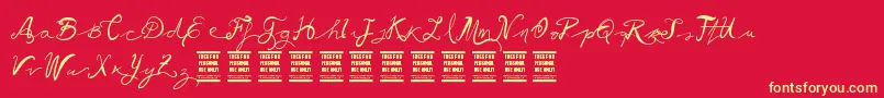 VtksBallerina Font – Yellow Fonts on Red Background