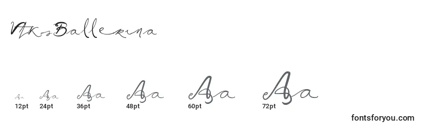 VtksBallerina Font Sizes