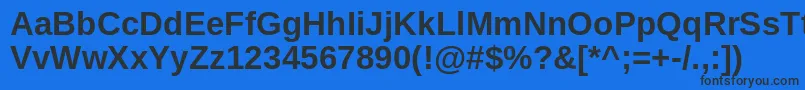 ArimoBold-Schriftart – Schwarze Schriften auf blauem Hintergrund