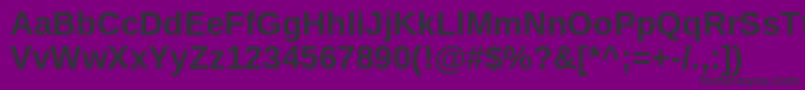 ArimoBold-Schriftart – Schwarze Schriften auf violettem Hintergrund