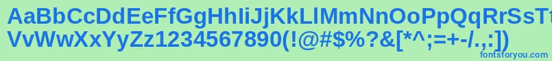 フォントArimoBold – 青い文字は緑の背景です。