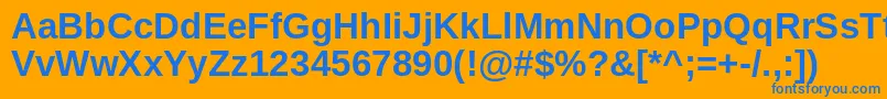 Lisätietoja ArimoBold-fontista ArimoBold-fontti – siniset fontit oranssilla taustalla
