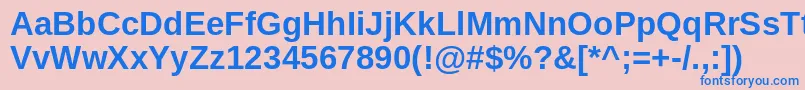 フォントArimoBold – ピンクの背景に青い文字