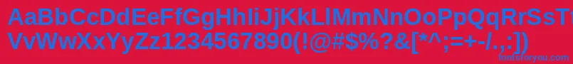 Шрифт ArimoBold – синие шрифты на красном фоне