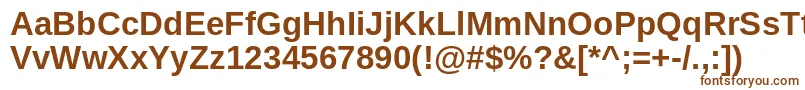 ArimoBold-fontti – ruskeat fontit valkoisella taustalla
