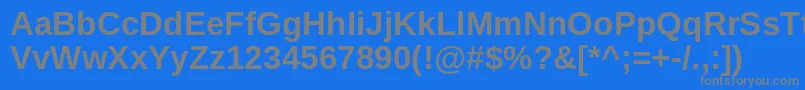 ArimoBold-fontti – harmaat kirjasimet sinisellä taustalla