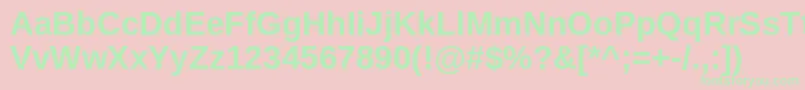 ArimoBold-fontti – vihreät fontit vaaleanpunaisella taustalla