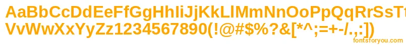 ArimoBold-fontti – oranssit fontit valkoisella taustalla