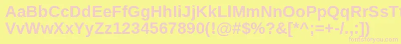 ArimoBold Font – Pink Fonts on Yellow Background