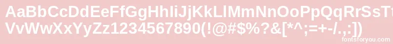 ArimoBold-Schriftart – Weiße Schriften auf rosa Hintergrund