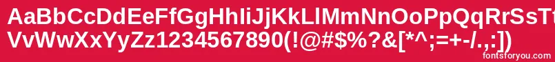 Шрифт ArimoBold – белые шрифты на красном фоне