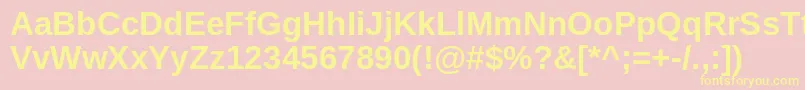 ArimoBold Font – Yellow Fonts on Pink Background