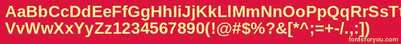Шрифт ArimoBold – жёлтые шрифты на красном фоне