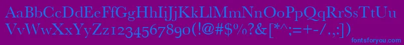 AthenaUnicode Font – Blue Fonts on Purple Background