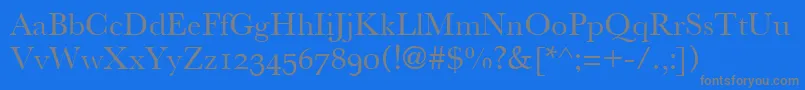 AthenaUnicode-Schriftart – Graue Schriften auf blauem Hintergrund