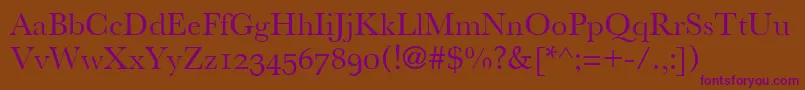 AthenaUnicode Font – Purple Fonts on Brown Background