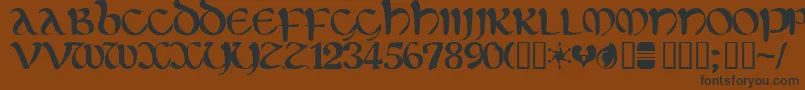 Eltirg ffy Font – Black Fonts on Brown Background