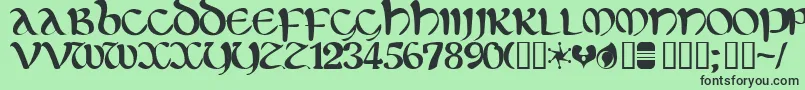 Eltirg ffy Font – Black Fonts on Green Background