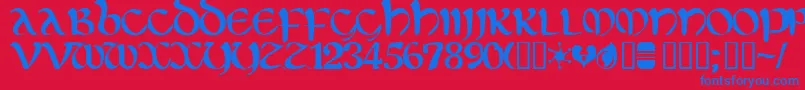 Eltirg ffy Font – Blue Fonts on Red Background