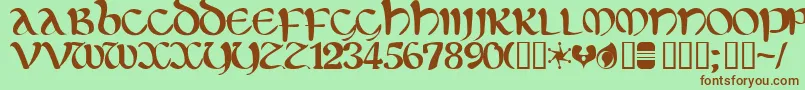 Eltirg ffy Font – Brown Fonts on Green Background