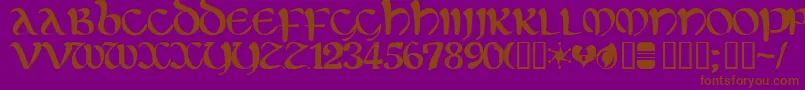 Eltirg ffy Font – Brown Fonts on Purple Background