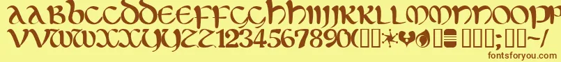 Eltirg ffy Font – Brown Fonts on Yellow Background