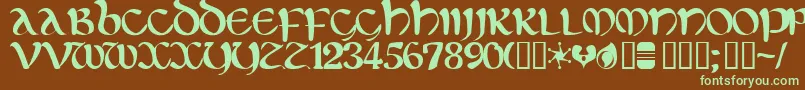 Шрифт Eltirg ffy – зелёные шрифты на коричневом фоне