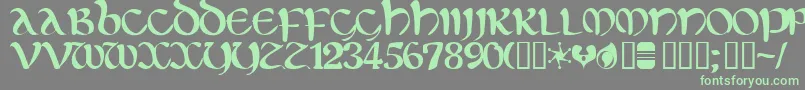Eltirg ffy Font – Green Fonts on Gray Background