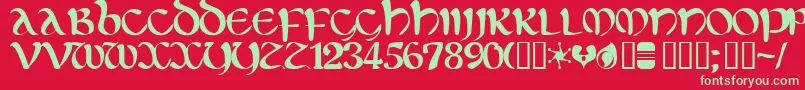 Eltirg ffy Font – Green Fonts on Red Background