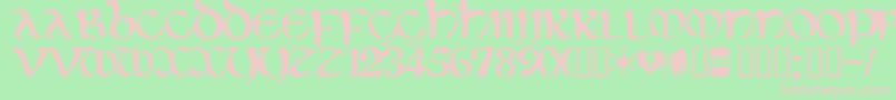 Eltirg ffy-fontti – vaaleanpunaiset fontit vihreällä taustalla