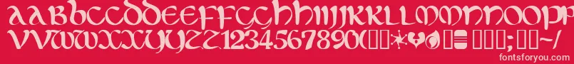 Eltirg ffy Font – Pink Fonts on Red Background
