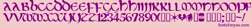 Eltirg ffy Font – Purple Fonts on Pink Background
